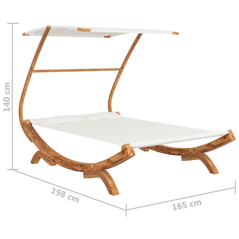 Lettino con Tettuccio 165x203x138 cm in Legno Curvato Crema - Foto 7