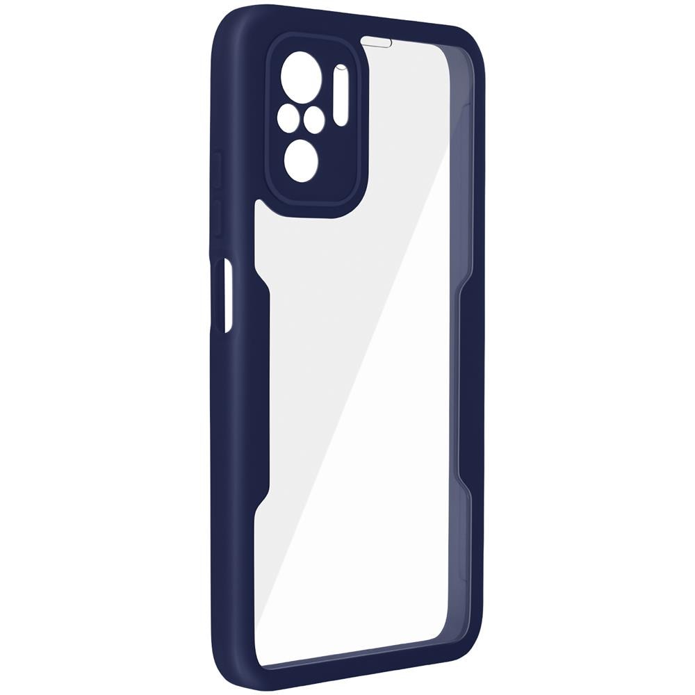 Cover Xiaomi Note 10 E Note 10s Retro Plexiglass Fronte Polimero Bordo Blu - Foto 2