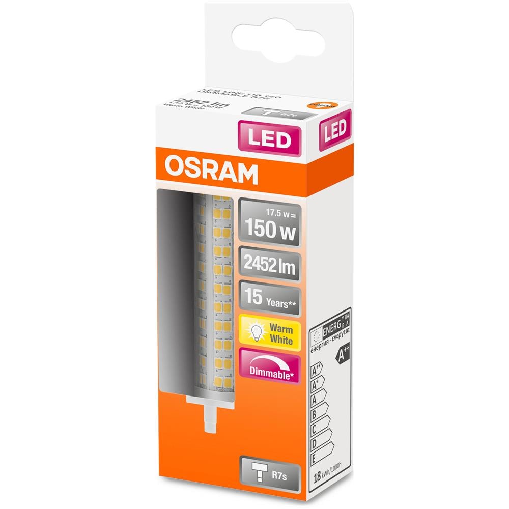 Led Line R7s Dim / Tubi Led: R7s, Dimmabile, 17,50 W, 150w Equivalenti, Chiara, Bianco Caldo, 2700 K - Foto 1