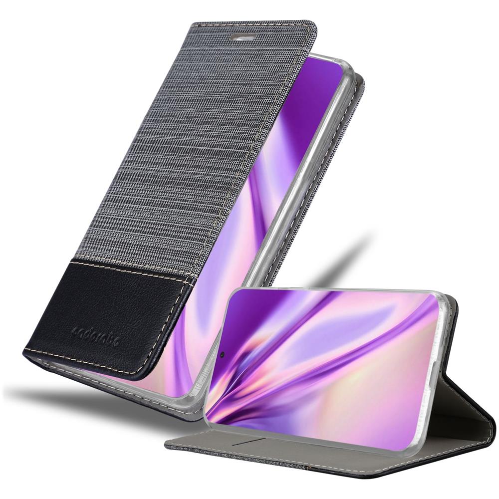 Custodia Compatibile Con Samsung Galaxy S22 Ultra In Grigio Nero - Coperchio Protettiva Con Chiusura Magnetica, Funzione Stand E Tasca Per Le Carte - Foto 1