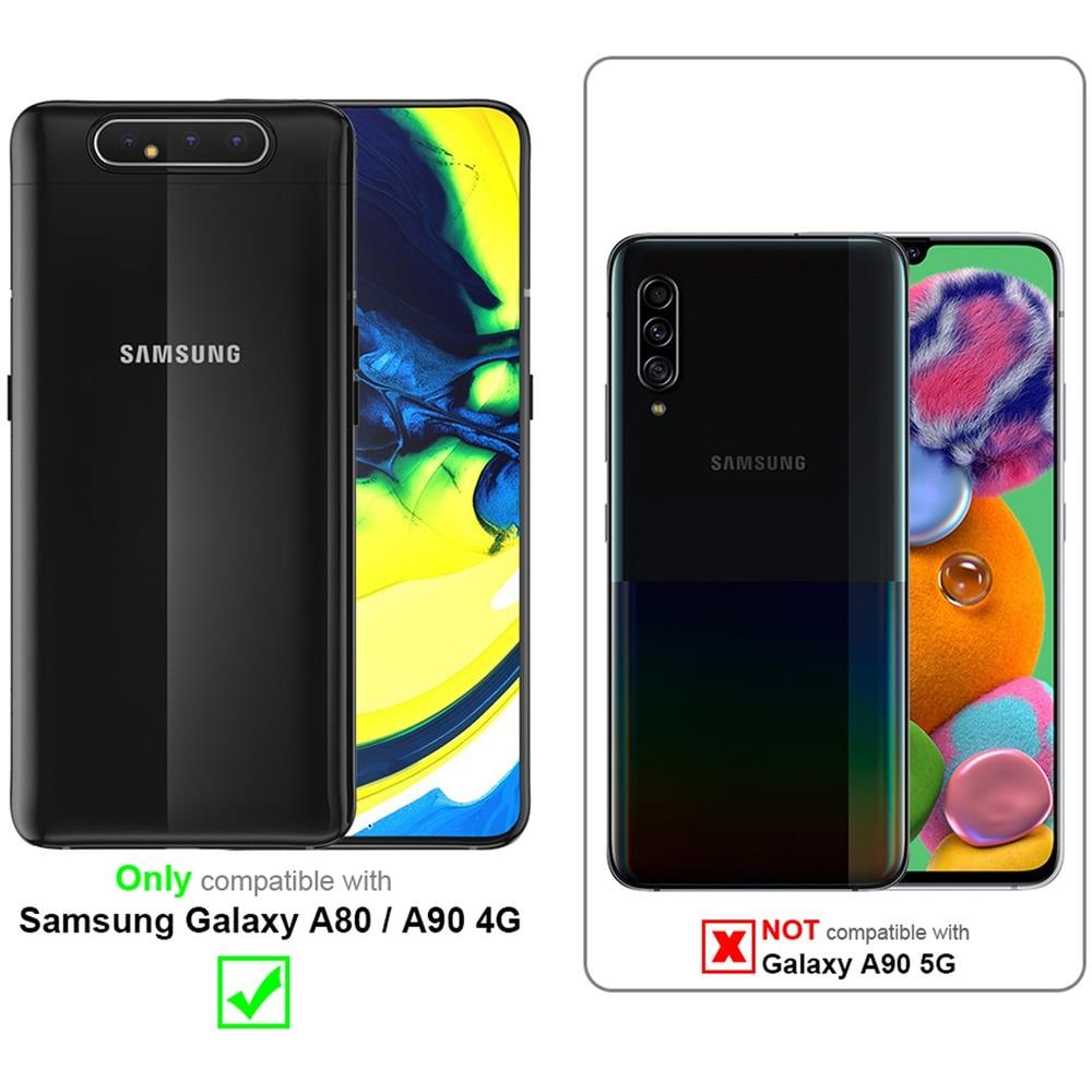 Cadorabo Custodia Compatibile Con Samsung Galaxy A80 / A90 4g In Giallo - Rosa - Coperchio Protettivo Bicolore In Vetro Temperato E Silicone Tpu - Foto 2