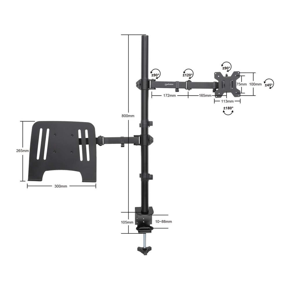 462136 supporto da tavolo per Tv a schermo piatto 81,3 cm (32") Nero Scrivania - Foto 11