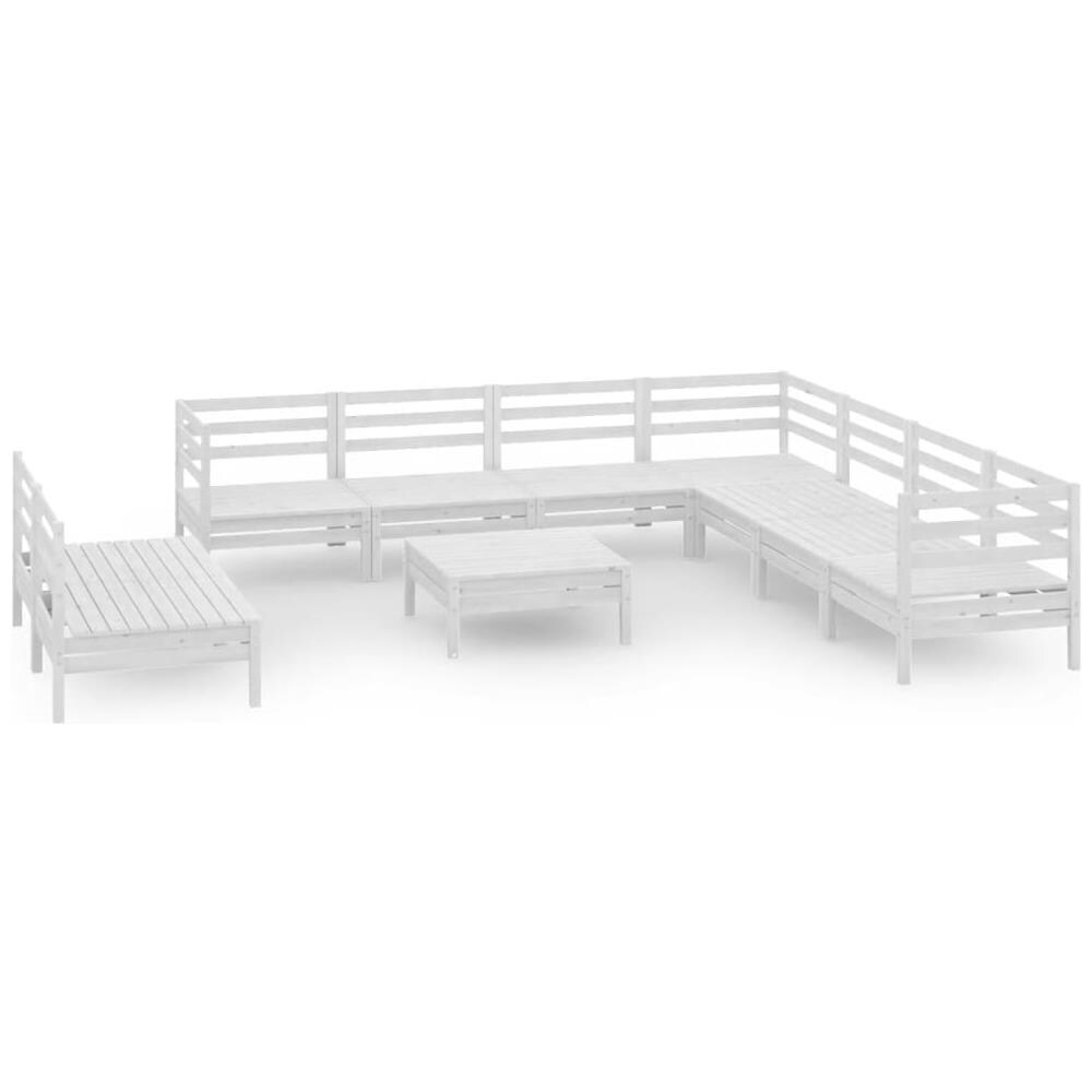 Set Divani Da Giardino 10 Pz In Legno Massello Di Pino Bianco - Foto 2