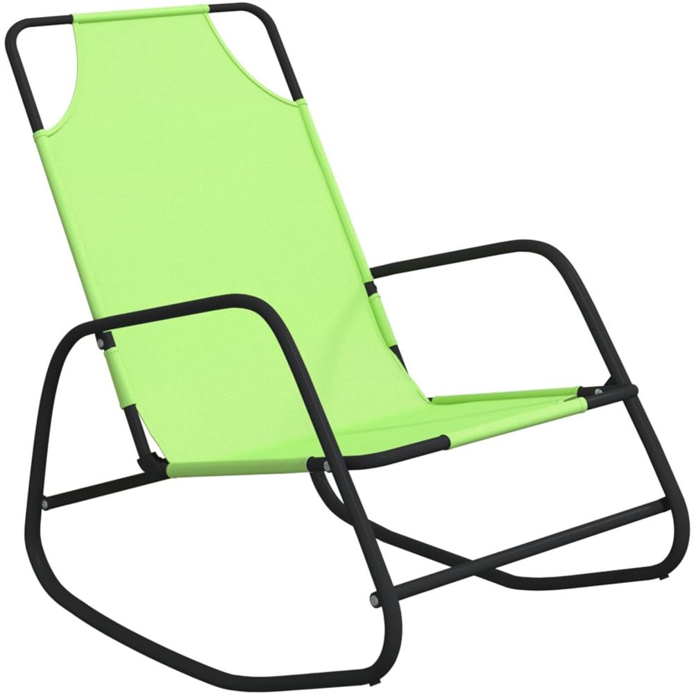 Lettini Prendisole A Dondolo 2 Pz In Acciaio E Textilene Verde - Foto 3