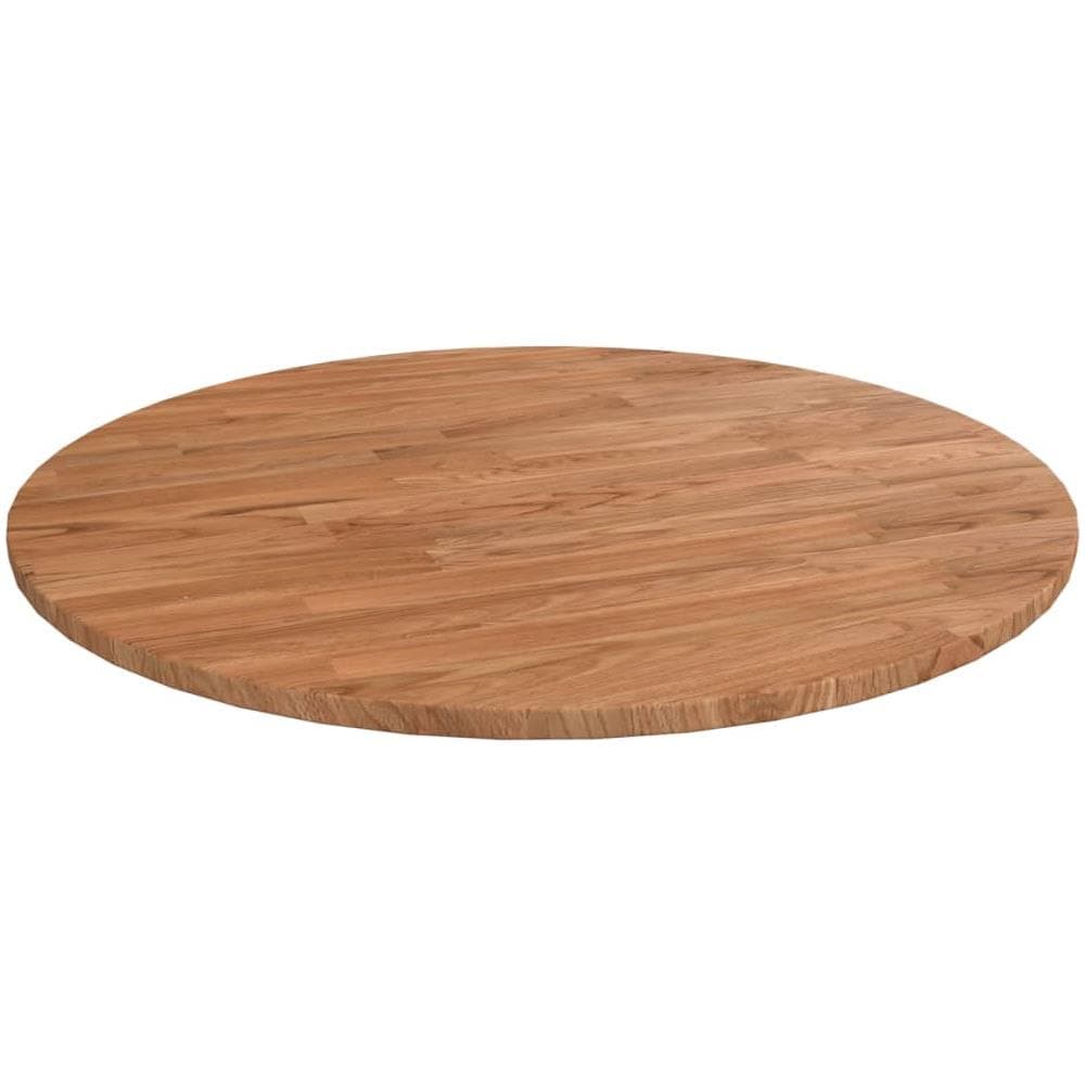 Piano Tavolo Rotondo Marrone Chiaro 60x1,5cm Rovere Trattato - Foto 1