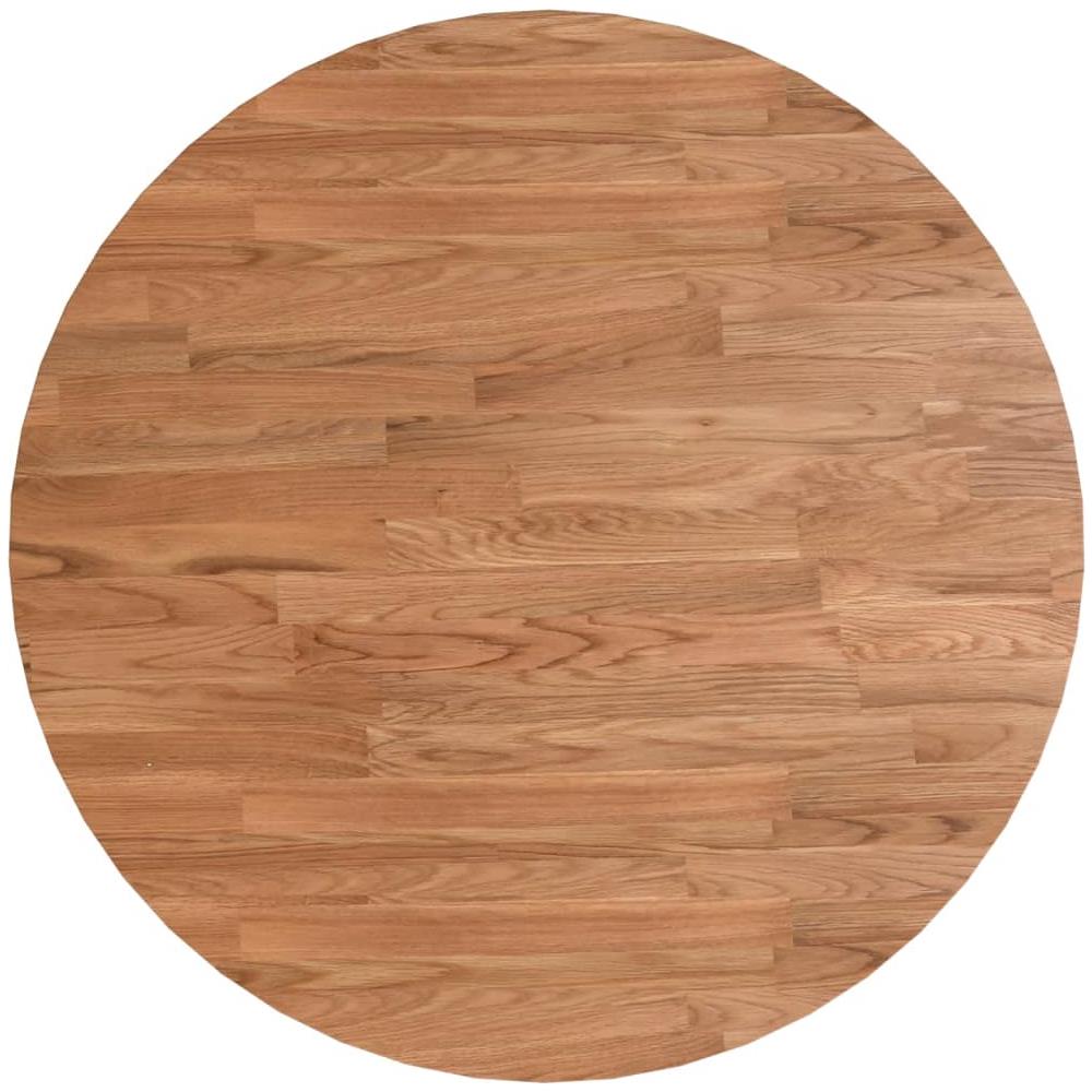 Piano Tavolo Rotondo Marrone Chiaro 60x1,5cm Rovere Trattato - Foto 2