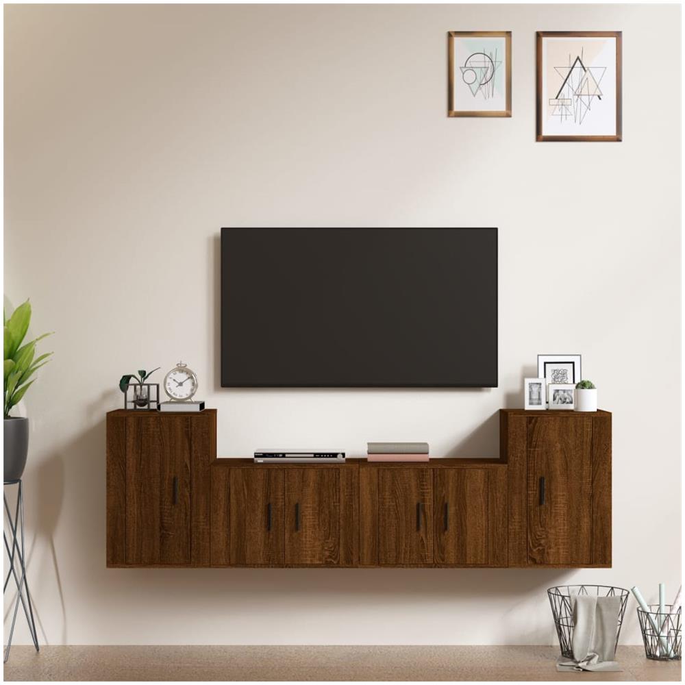 Set Mobili Da Corridoio In Legno Multistrato Rovere Marrone VidaXL | Montaggio Fai-da-Te | Design Moderno