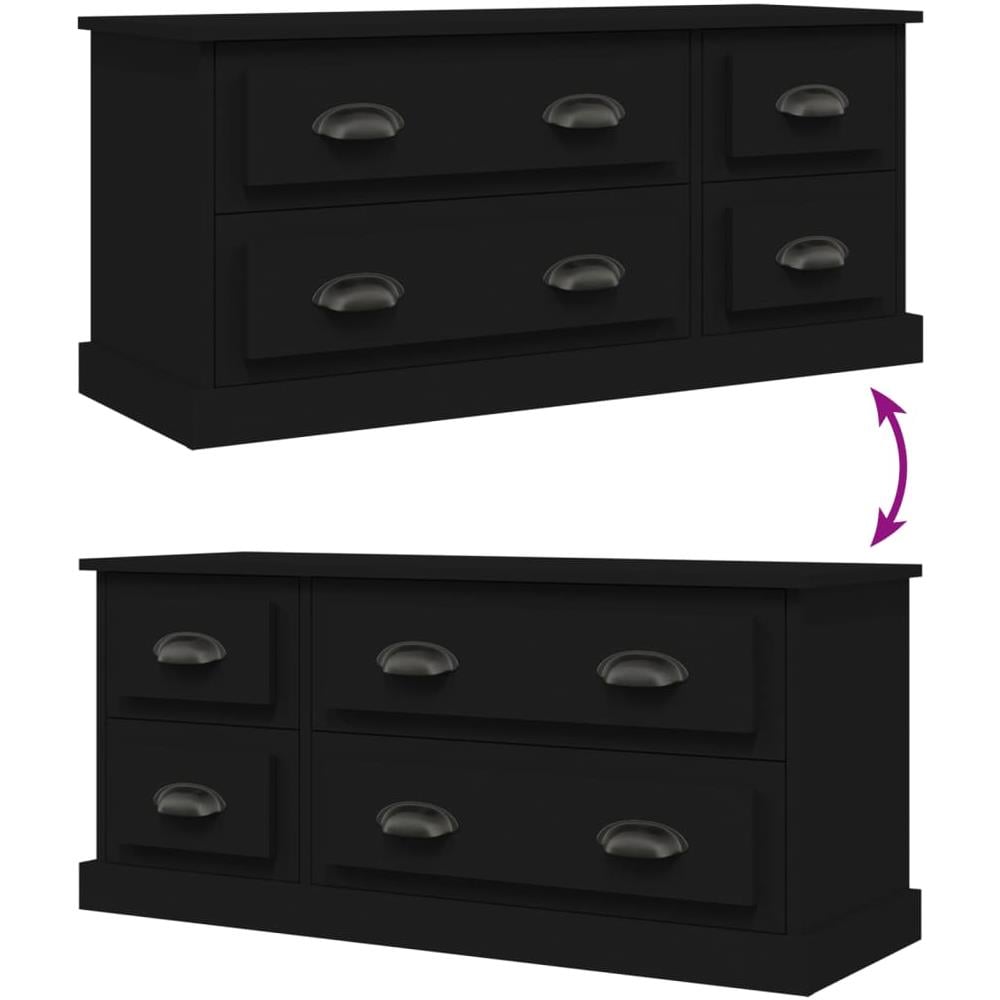 Mobile Porta Tv Nero 100x35,5x45 Cm In Legno Multistrato - Foto 10