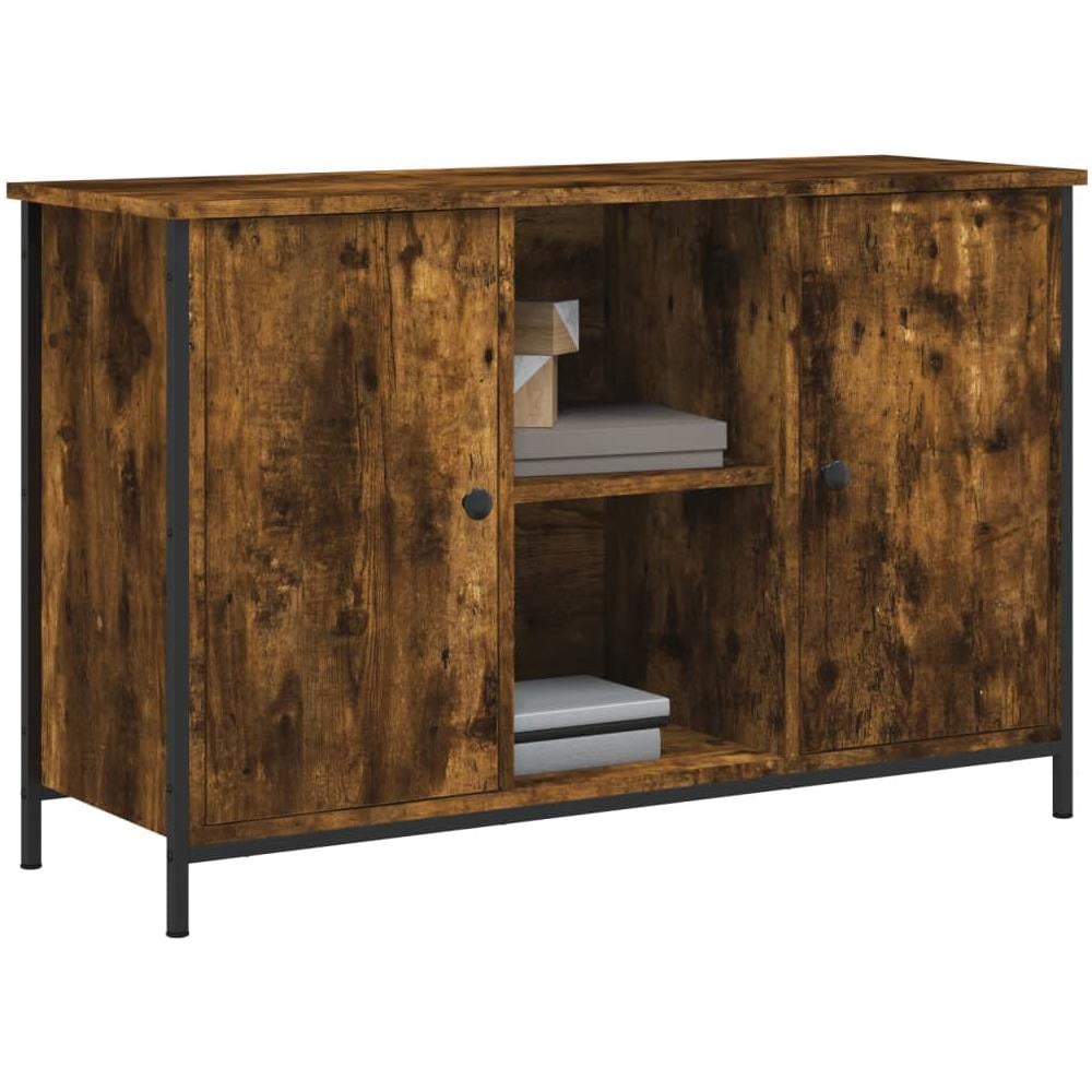Mobile Tv Rovere Fumo 100x35x65 Cm In Legno Multistrato - Foto 3