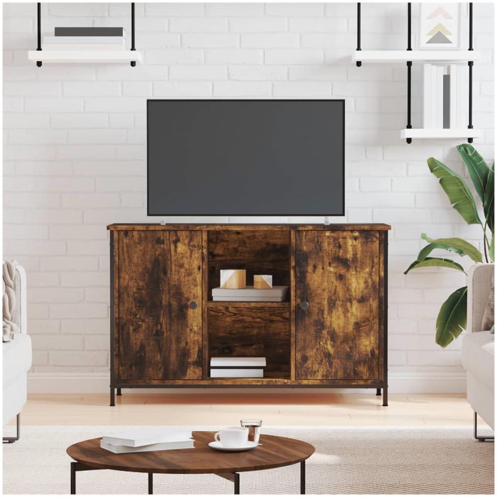 Mobile Tv Rovere Fumo 100x35x65 Cm In Legno Multistrato - Foto 1