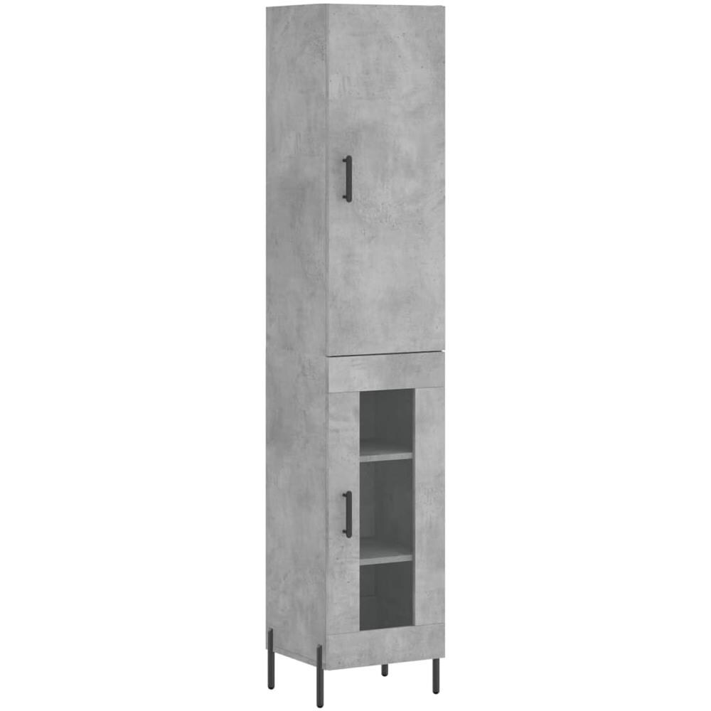 Credenza Grigio Cemento 34,5x34x180 Cm In Legno Multistrato - Foto 2