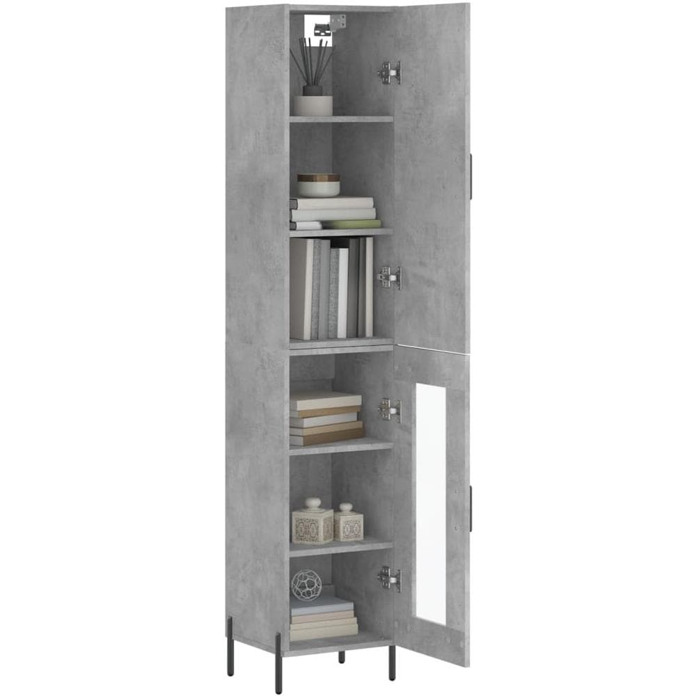 Credenza Grigio Cemento 34,5x34x180 Cm In Legno Multistrato - Foto 3