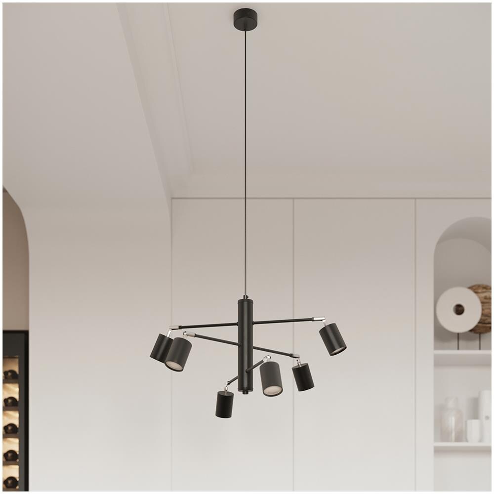 Lampada A Soffitto Lemmi 6l Nero Sl. 1169 - Moderno Lampade Da Soffitto Nero 20x135x24 Cm - Foto 1