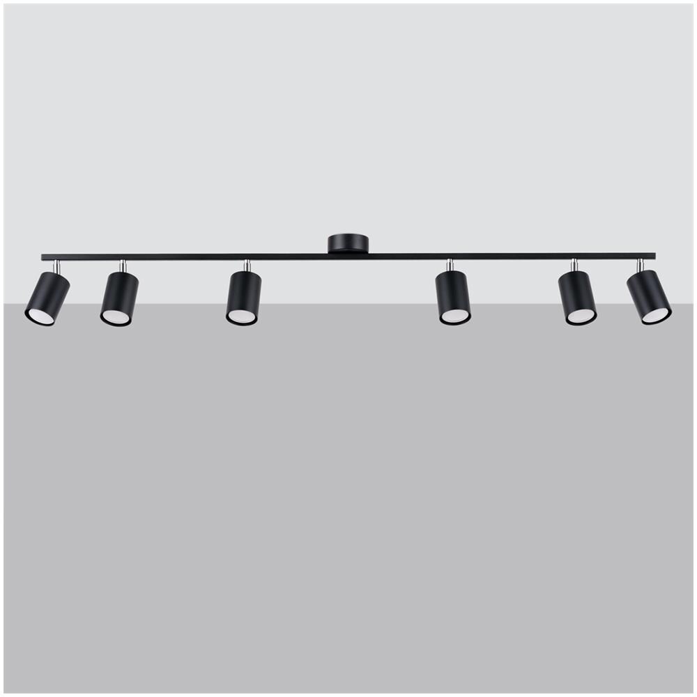 Lampada A Soffitto Lemmi 6l Nero Sl. 1169 - Moderno Lampade Da Soffitto Nero 20x135x24 Cm - Foto 2