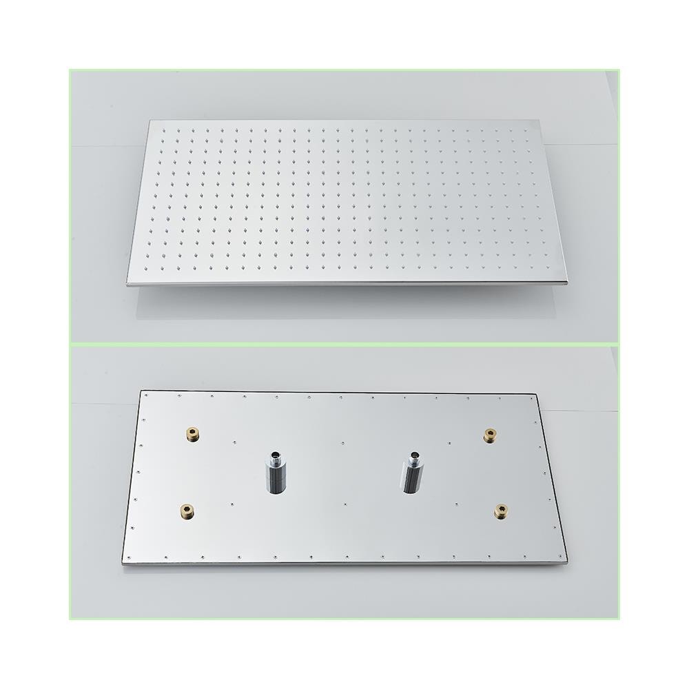 Set miscelatore doccia, Blackswan, tipo M267, modello nichel opaco, 2 vie, illuminazione LED, termostato e montaggio a soffitto, misura 80 cm - Foto 4