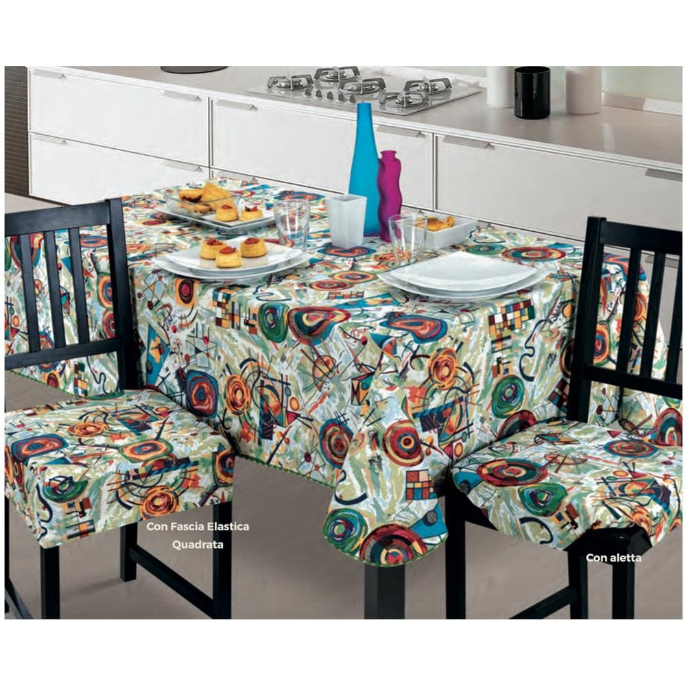 Tovaglia Copritavolo Resinata Antimacchia Modello Picture Made In Italy 170 Rotonda Blu - Foto 4