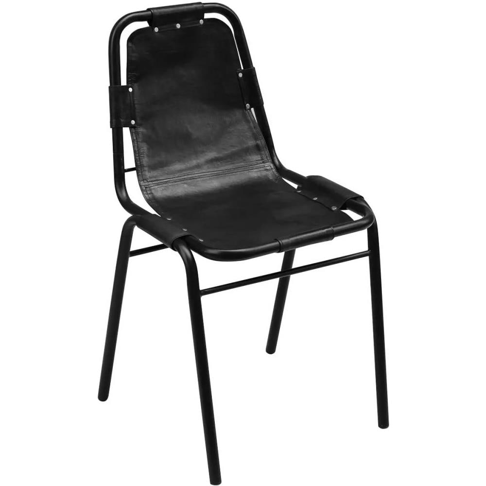 Set 6 Sedie Sala Da Pranzo 49x52x88 Cm In Vera Pelle Nero - Foto 2