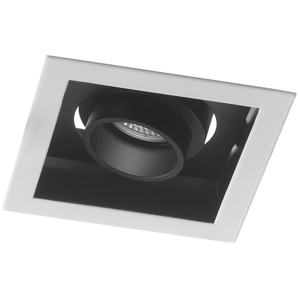 Incasso Quadrato Orientabile Bianco Nero Satinato Soffitto Ribassato Faretto Led 10 Watt Luce Calda Intec Inc-apollo-1x10c - Foto 1