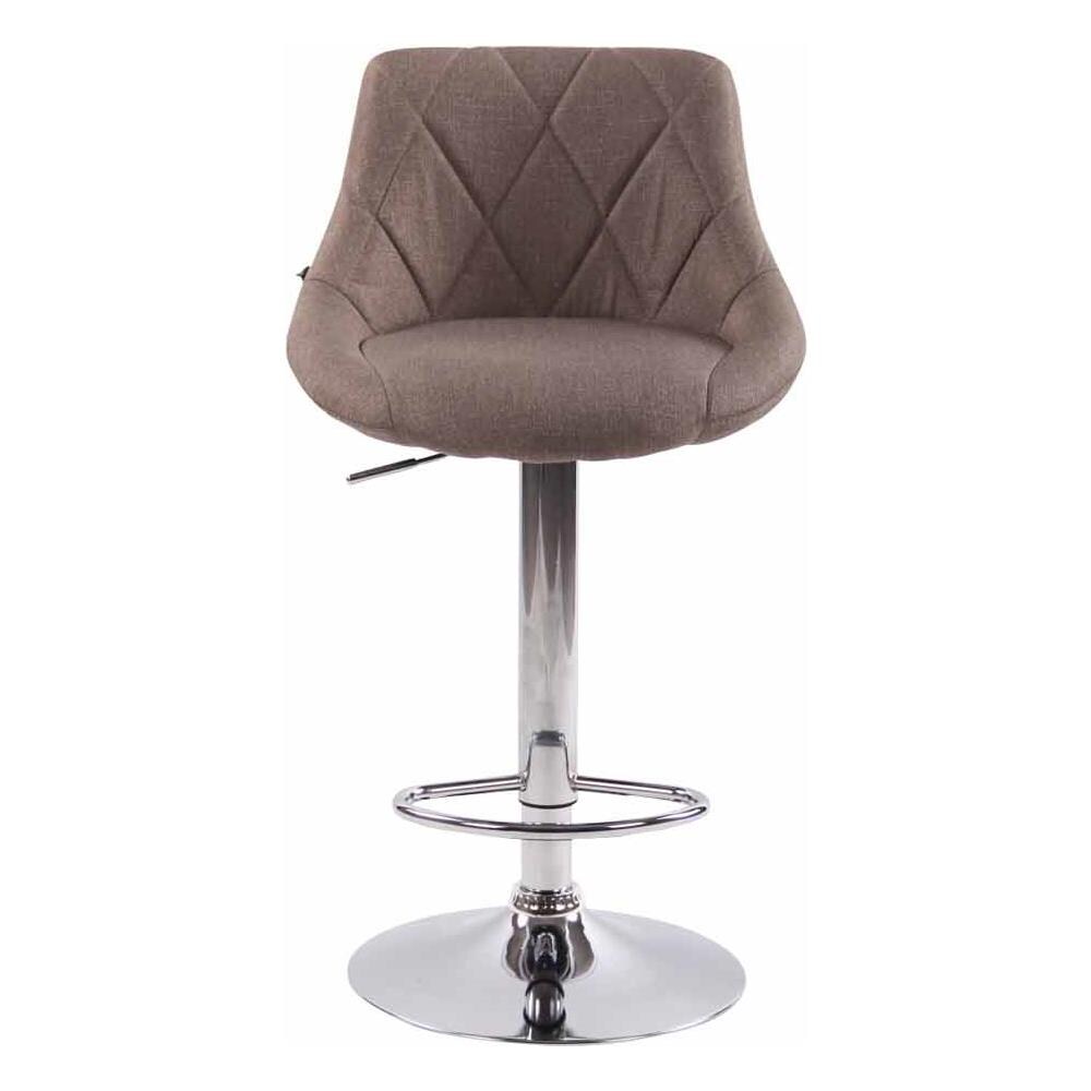 Sgabello Design LAZIO in Tessuto - Sedia Cucina Girevole e Regolabile (83-104 cm) con Poggiapiedi I Sgabello Bar Imbottito Tortora - Foto 2