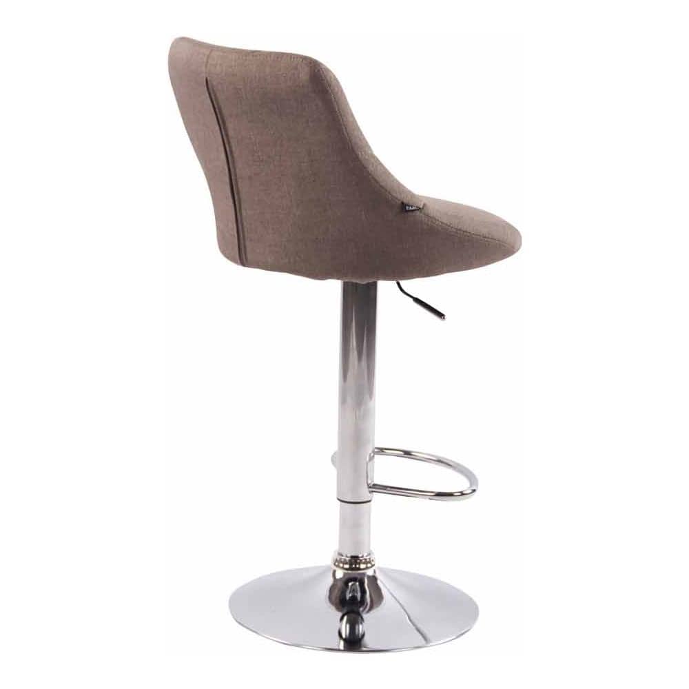 Sgabello Design LAZIO in Tessuto - Sedia Cucina Girevole e Regolabile (83-104 cm) con Poggiapiedi I Sgabello Bar Imbottito Tortora - Foto 4