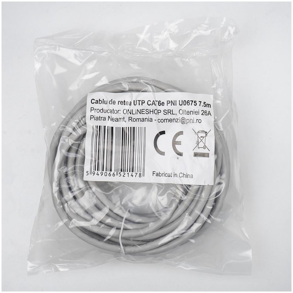 Cavo Di Rete Utp Cat6e U0675, Spina 2xrj45, 8 Fili X 0,4 Mm, 7,5 M - Foto 2