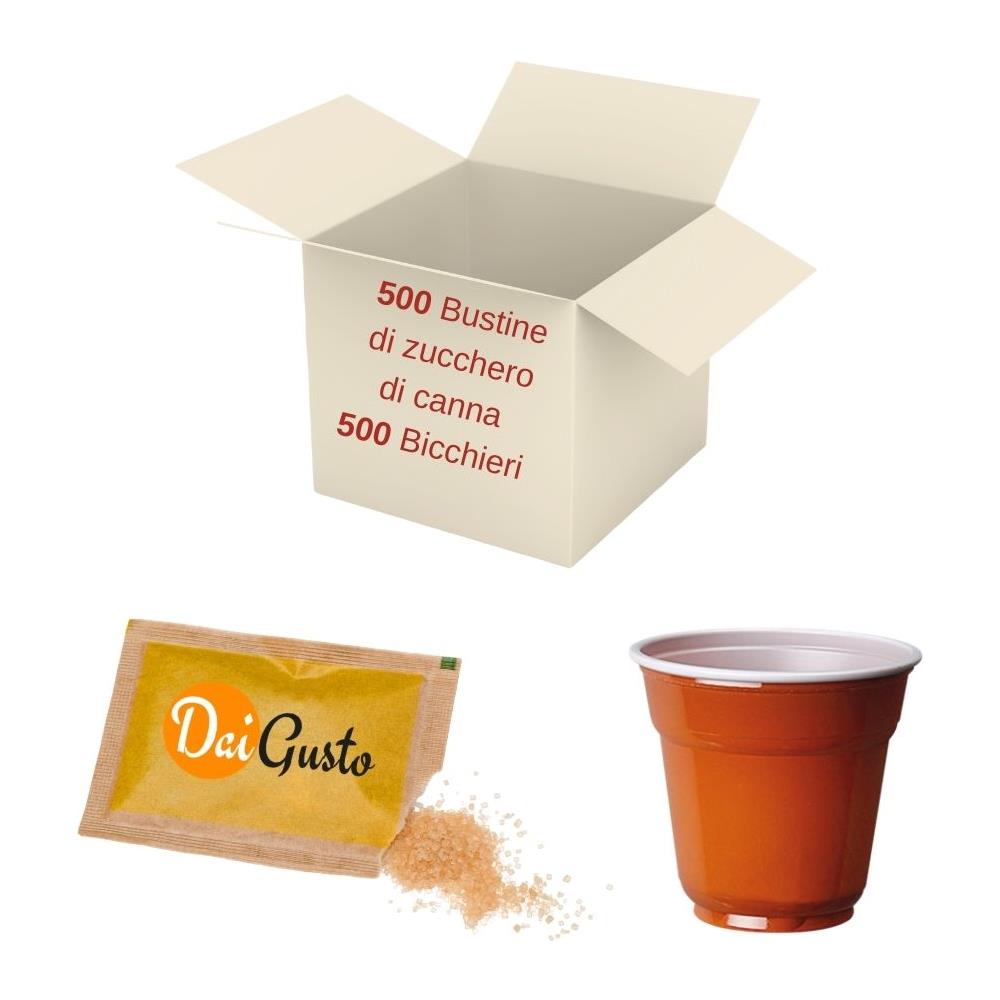 500 Bicchierini Da Caffe' E 500 Bustine Di Zucchero Di Canna Daigusto - Foto 1