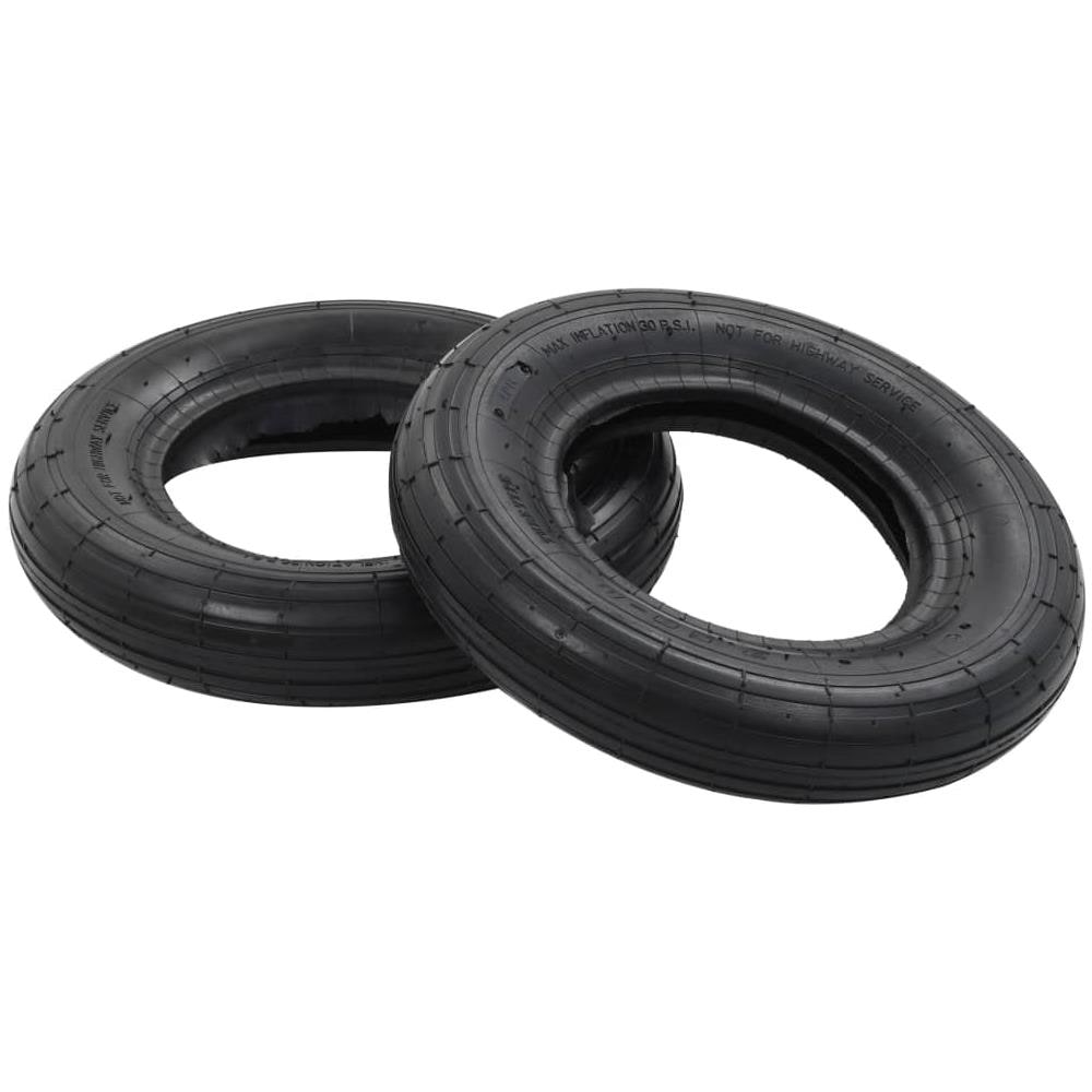 Set Ruote E Camere D'aria Per Carriola 4 Pz 3.50-8 4pr Gomma - Foto 2