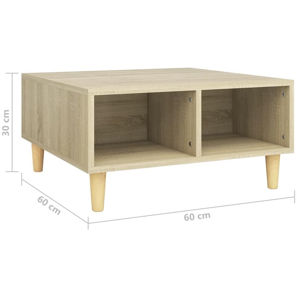 Tavolino da Salotto Rovere Sonoma 60x60x30 cm Legno Multistrato - Foto 6