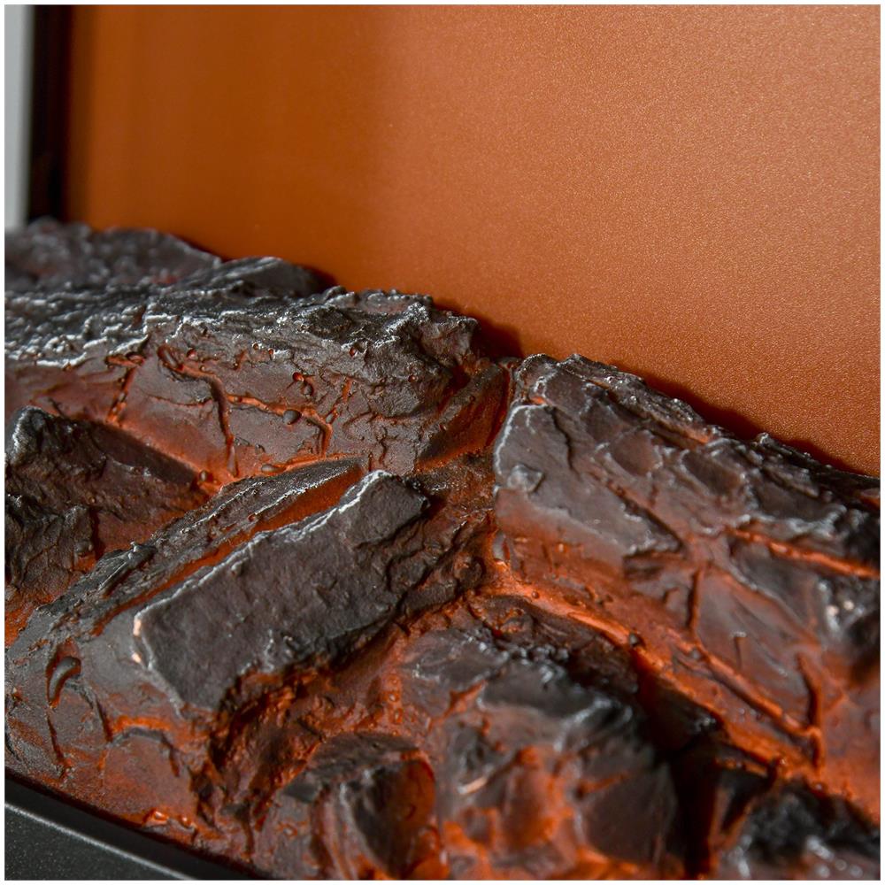 Camino Elettrico Effetto Fiamma E 3 Lati Aperti Temperatura Regolabile Copertura 20-25mq - Nero - Foto 2