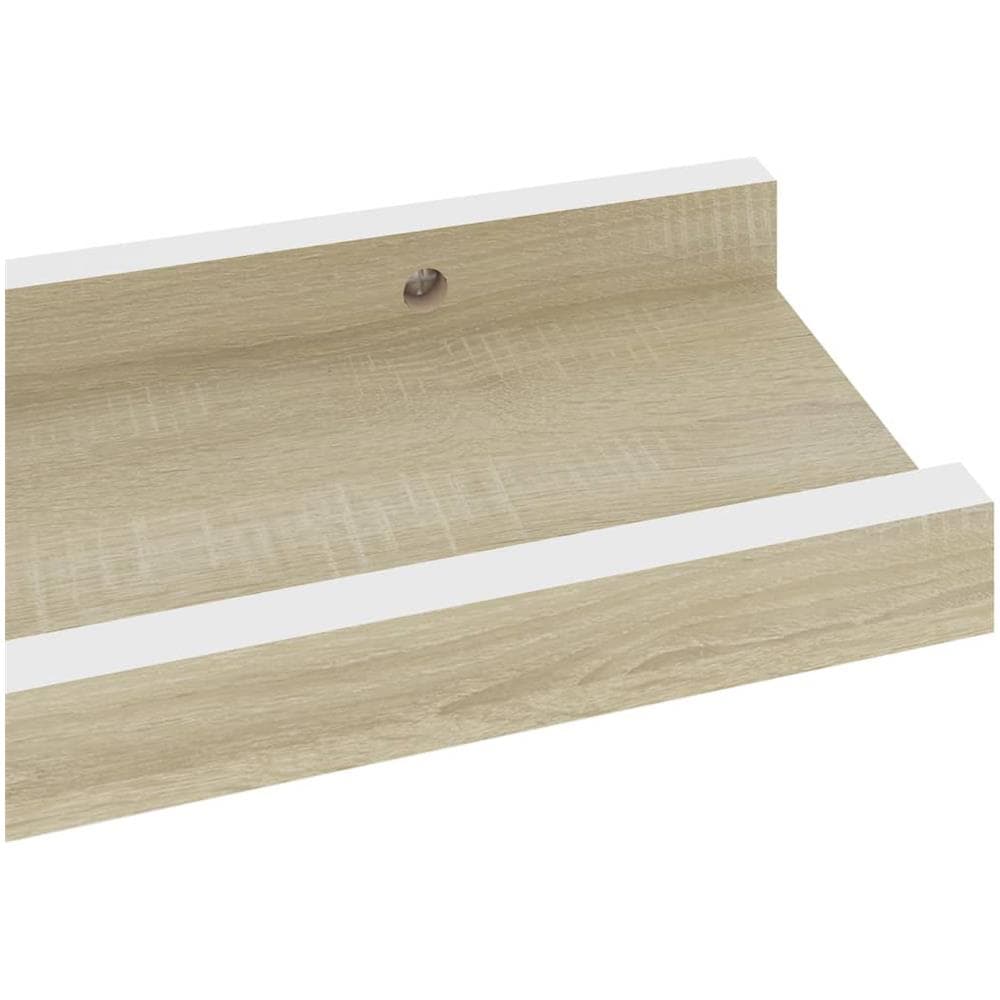 Mensole Da Parete 4 Pz Bianco E Rovere Sonoma 40x9x3 Cm - Foto 2