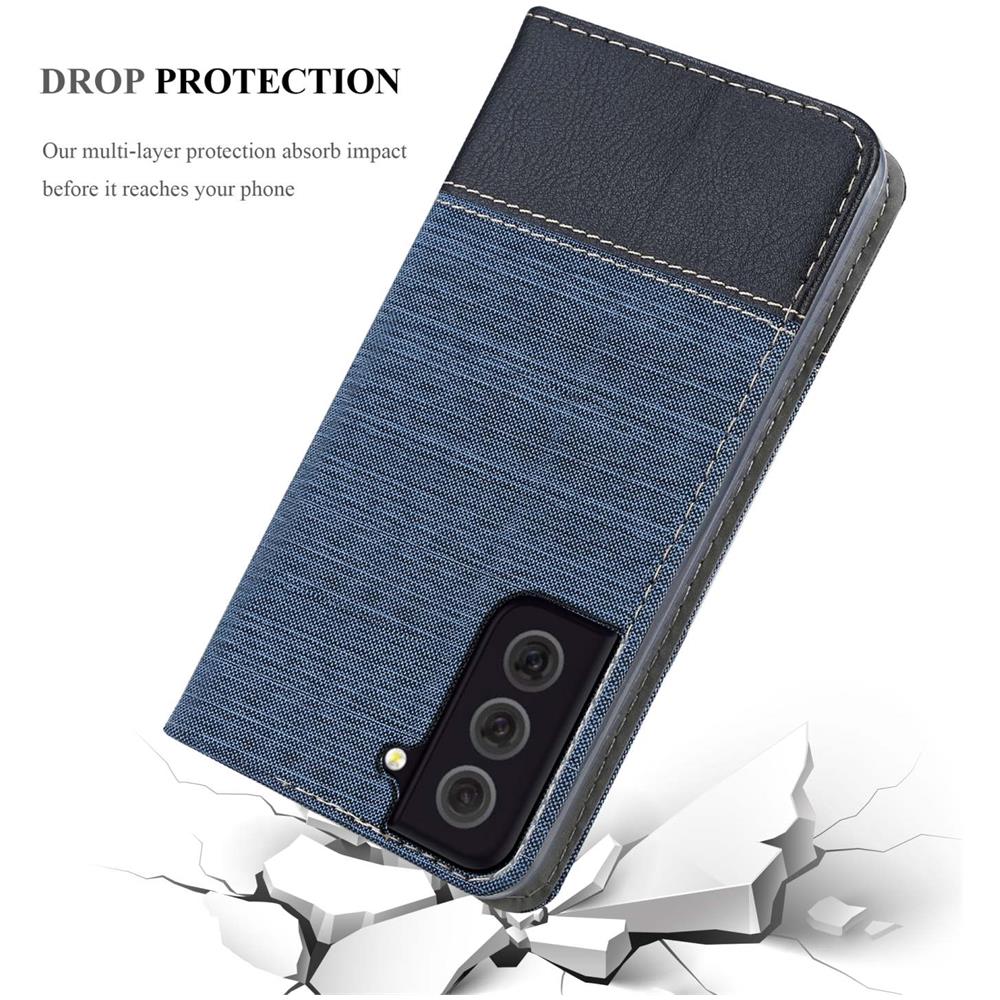 Custodia Compatibile Con Samsung Galaxy S22 Plus In Blu Scuro Nero - Coperchio Protettiva Con Chiusura Magnetica, Funzione Stand E Tasca Per Le Carte - Foto 8