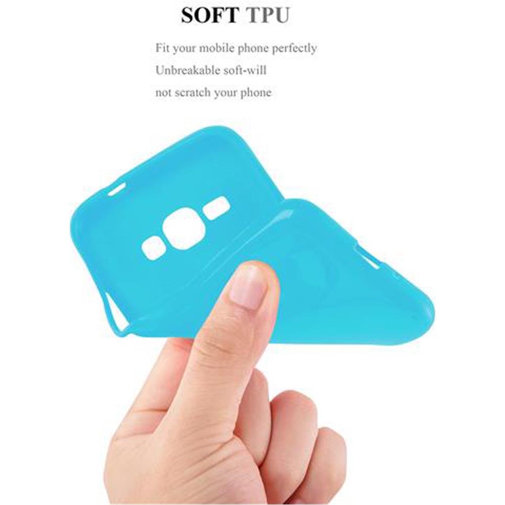 Custodia Compatibile Con Samsung Galaxy J1 2015 In Jelly Celeste - Coperchio Protettivo In Silicone Tpu Flessibile - Foto 6