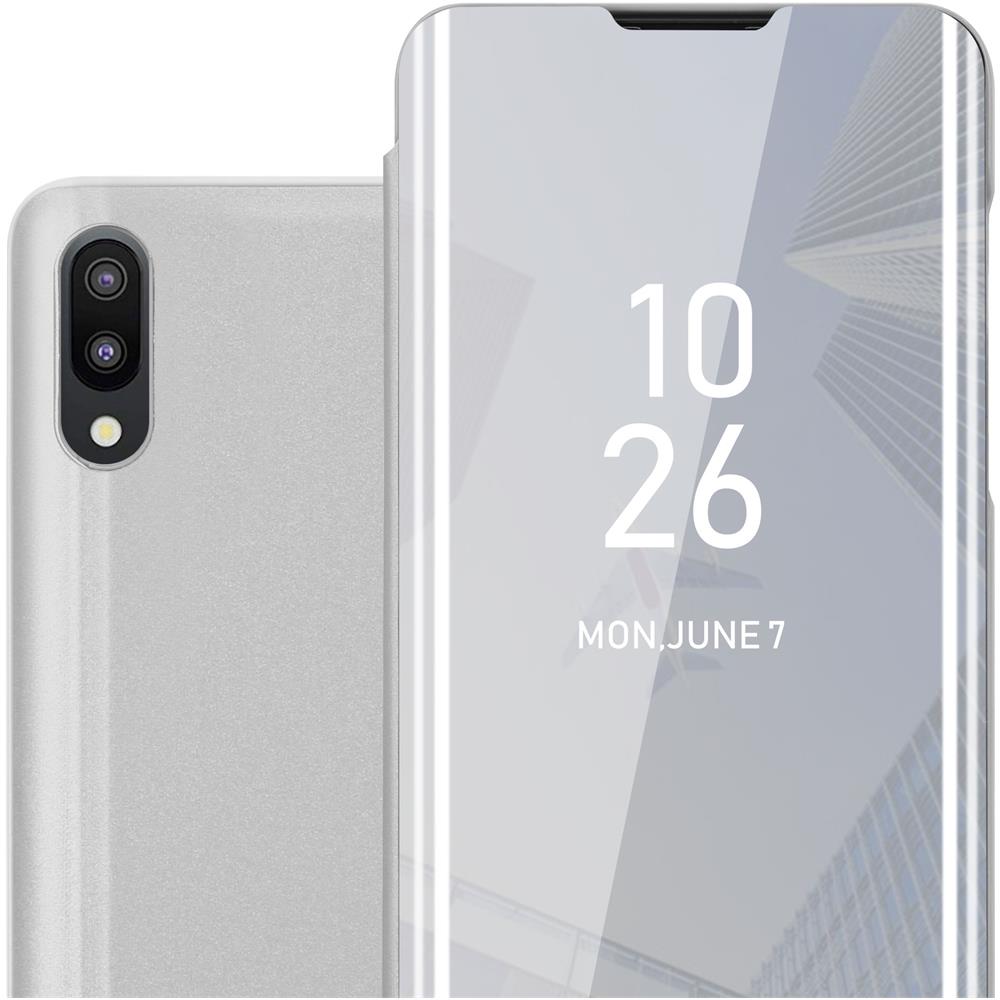 Custodia Compatibile Con Samsung Galaxy M10 / A10 In Agata Argento - Clear View Specchio Coperchio Protettivo Con Funzione Di Supporto Protezione A 360 Gradi - Foto 1