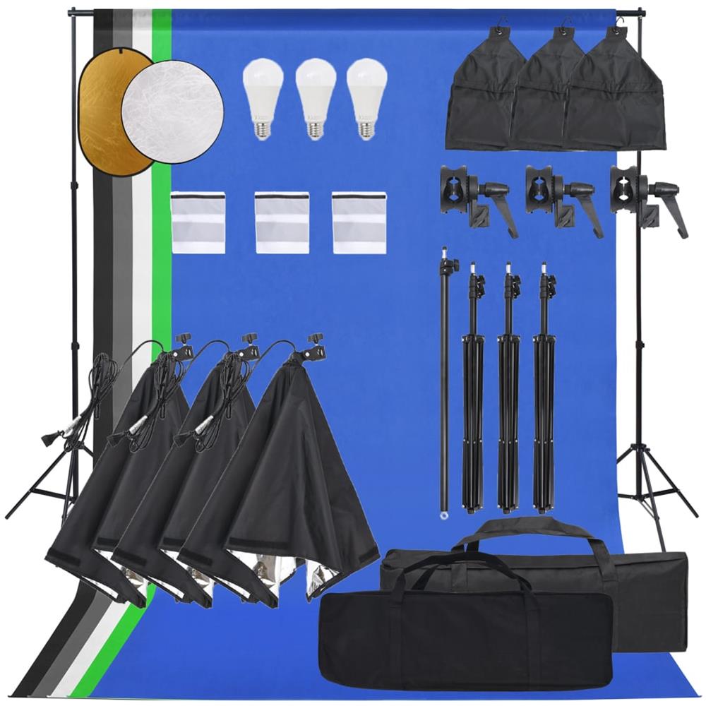 Kit Per Studio Fotografico Con Set Luci, Fondale E Riflettore - Foto 1