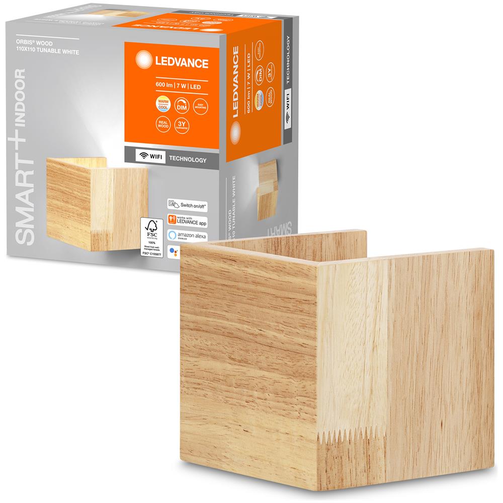Applique Da Parete Led 7w Legno Smart+ Wi-fi Ledvance 4058075574250 Legno 110x110x110 Mm Legno, pc - Foto 4