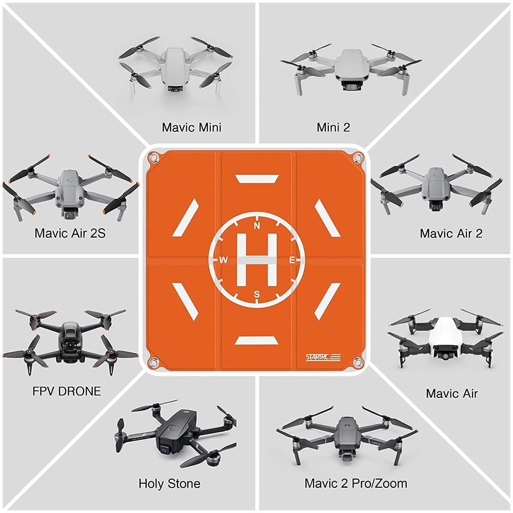 Drone Landing Pad, 50cm (19”) Portatile Universale Pieghevole Veloce Helipad Tappeto Di Atterraggio Per Dji Air 2s / Mavic Mini 2 / Mavic Air 2 / Mavic 2 / fimi X8se / dji Fpv Drone - Foto 3