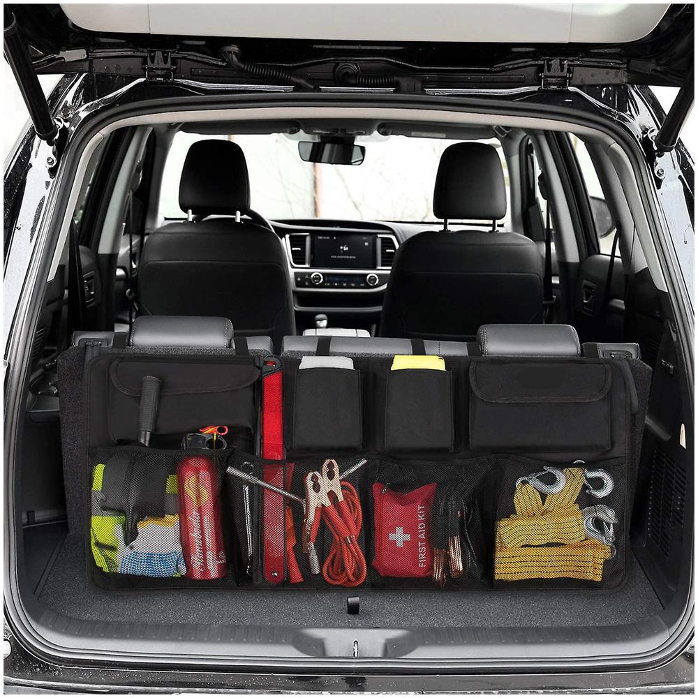 HTN Organizzatore Di Automobili Auto Carico- [ super Capacità] Organizzatore Automobilistico Dotato Di Tronco Di Deposito Per Auto [ rete Elastica E 4 Magia IV10777