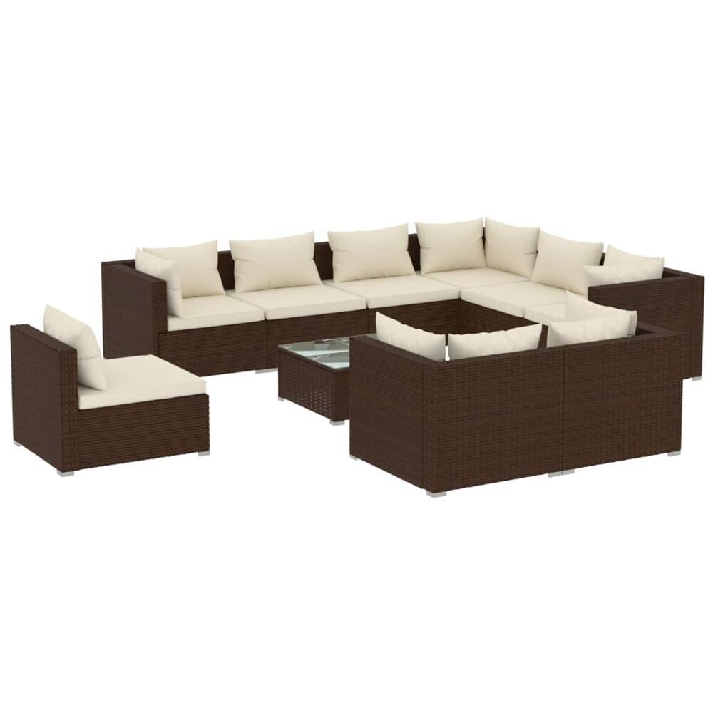 VidaXL Set Divani Da Giardino 4 Pz Con Cuscini In Polyrattan Nero 85328233