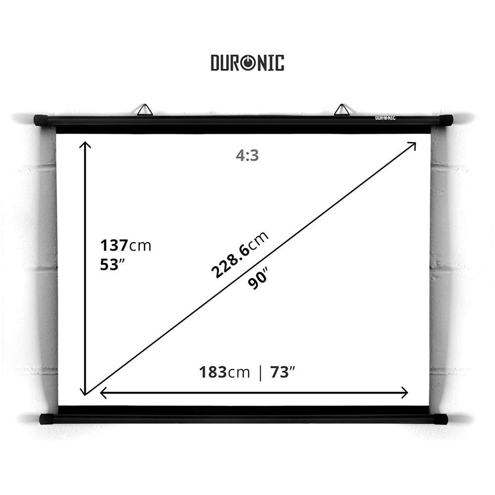 Bps90 / 43 Schermo Di Proiezione 90” Formato 4:3 / 183 X 137 Cm Telo Proiettore Telo Da Proiezione Barra A Gancio Per Esterni Ed Interni Full Hd 3d 4k - Home Cinema Home Theater Ufficio - Foto 2