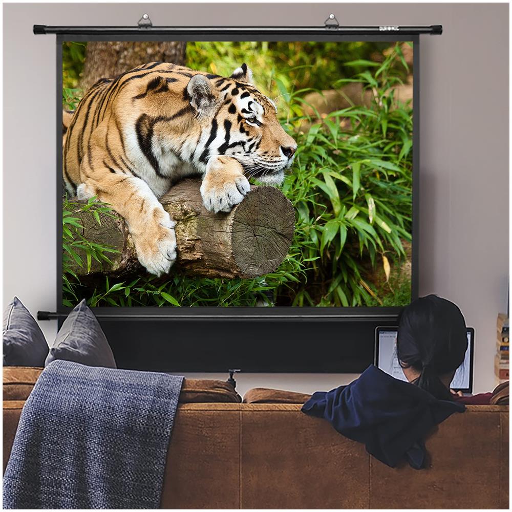 Bps90 / 43 Schermo Di Proiezione 90” Formato 4:3 / 183 X 137 Cm Telo Proiettore Telo Da Proiezione Barra A Gancio Per Esterni Ed Interni Full Hd 3d 4k - Home Cinema Home Theater Ufficio - Foto 6