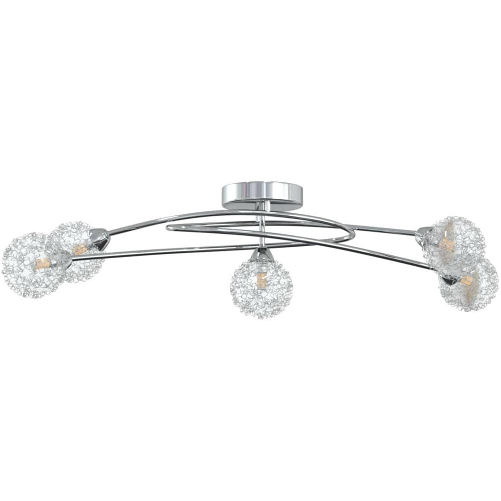 Lampada Da Soffitto Con Paralumi In Rete Per 5 Luci Led G9 - Foto 2