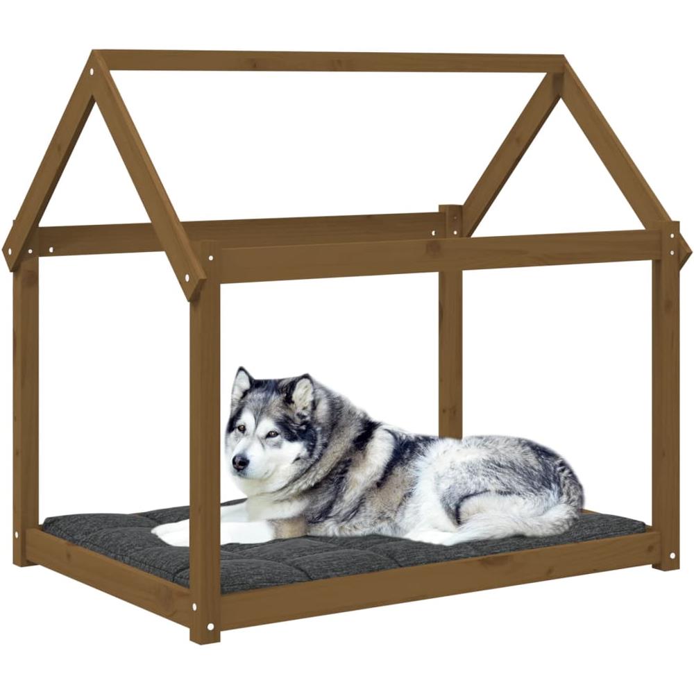 Cuccia per Cani Miele 111x80x100 cm in Legno Massello di Pino - Foto 2