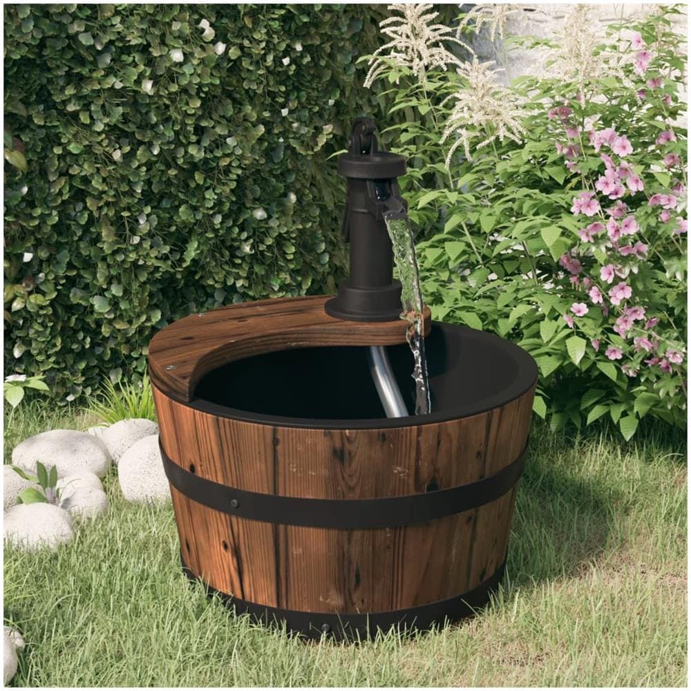 Fontana D'acqua Con Pompa 28x28x34,5 Cm Legno Massello Di Abete - Foto 1