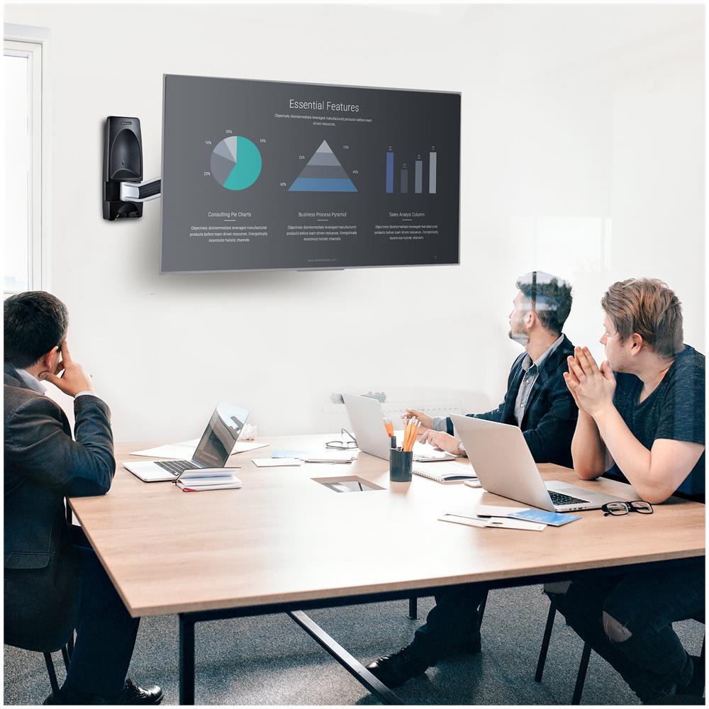 Supporto TV da Parete Articolato, Staffa VESA a Muro per TV da 26 a 65 pollici / 45Kg, Braccio per TV 26-65" a Schermo Piatto o Curvo a Basso Profilo, Staffa TV a Muro Angolare /Regolabile /Retrattile - Foto 9