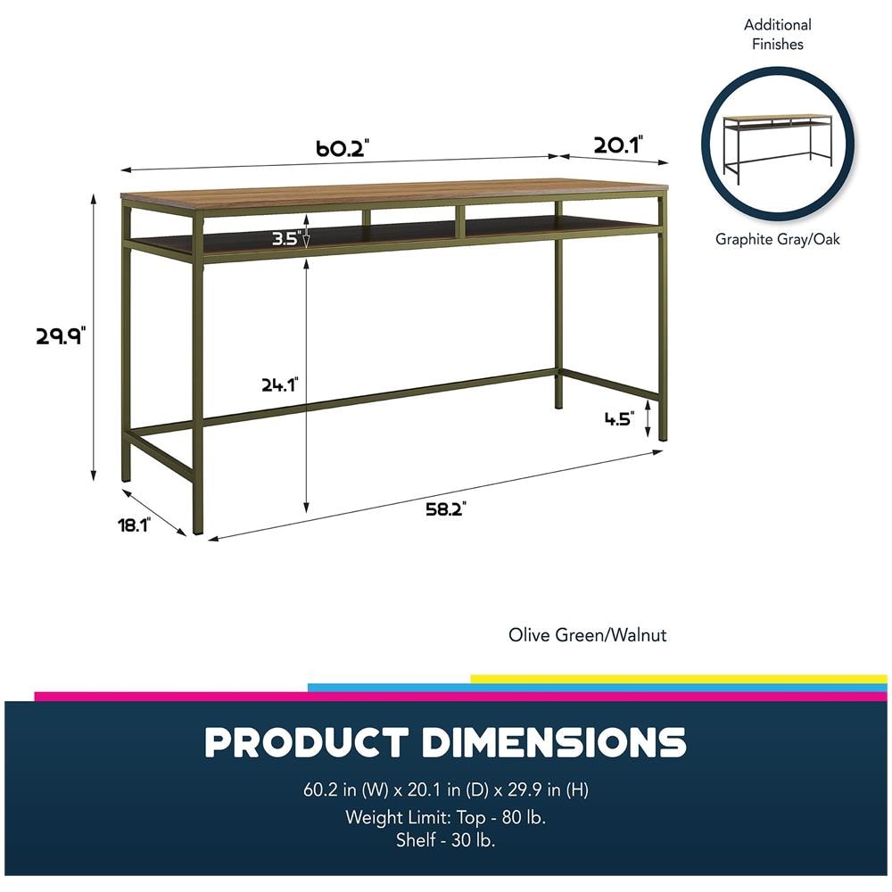 Bradford Scrivania Per Computer In Truciolare Laminato Rovere E Struttura In Metallo Grigio Grafite - Foto 2