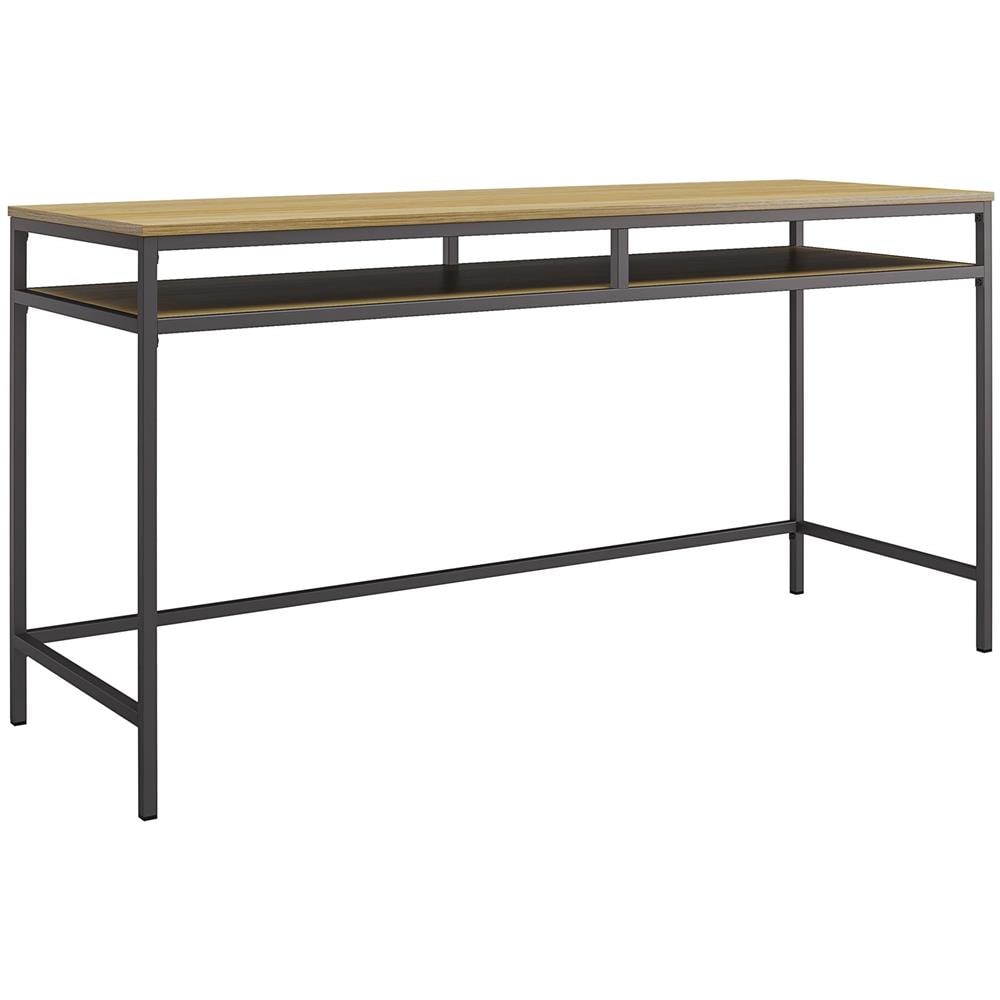 Bradford Scrivania Per Computer In Truciolare Laminato Rovere E Struttura In Metallo Grigio Grafite - Foto 1