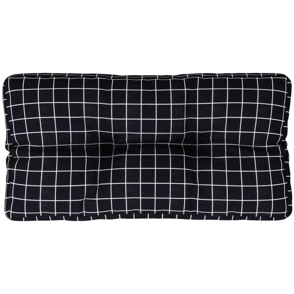 Cuscino Per Pallet Motivo A Quadri Nero 80x40x12 Cm In Tessuto - Foto 2