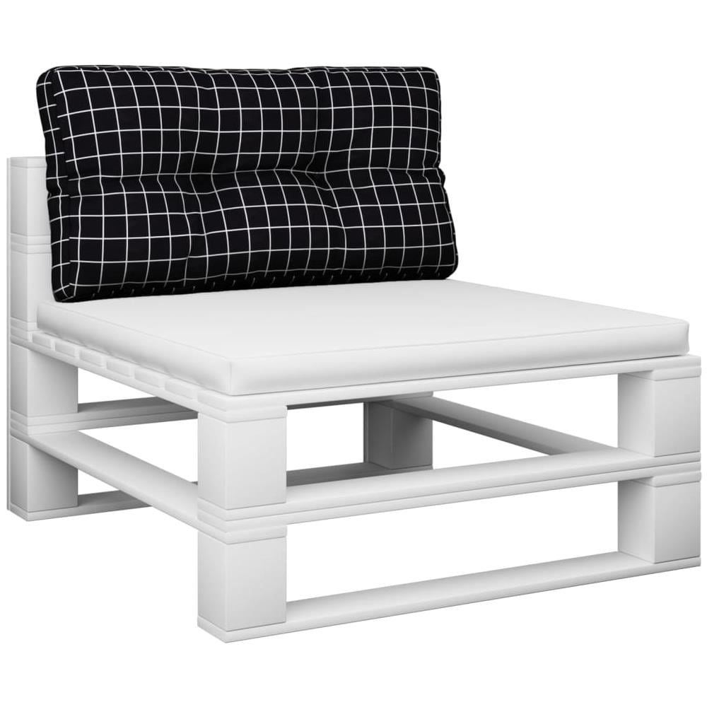 Cuscino Per Pallet Motivo A Quadri Nero 80x40x12 Cm In Tessuto - Foto 3