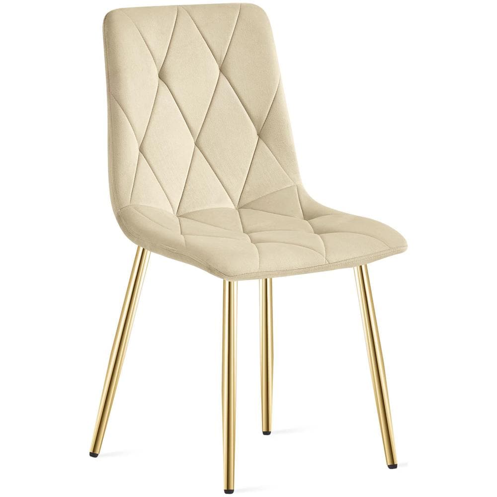 Sedia TYRA - Elegante velluto beige chiaro per soggiorno x 2 - Foto 2