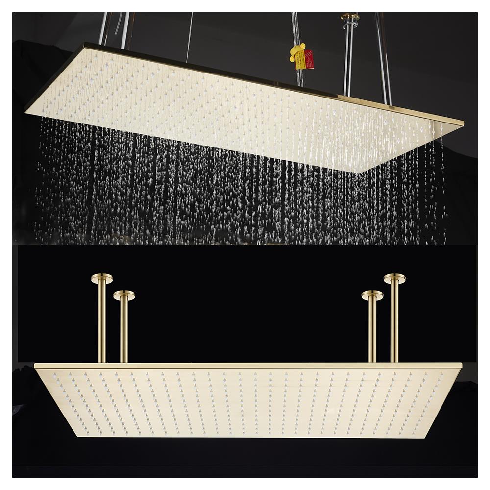 Set miscelatore doccia, Blackswan, tipo M266, modello oro opaco, 2 vie, illuminazione LED, termostato e montaggio a soffitto, misura 80 cm - Foto 4